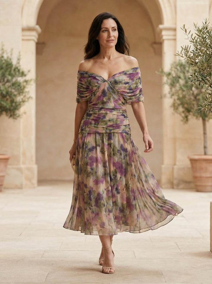 Elegant Fall Wedding Guest Dress for Women with Pleated Wedding Guest Style