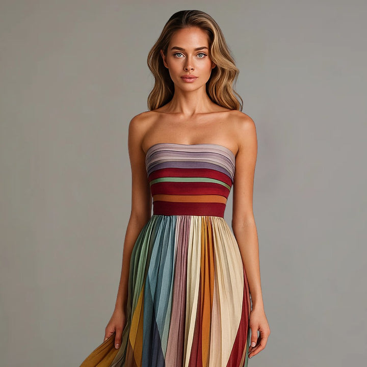 Elegant Fall Wedding Guest Dress for Women with Sleeveless Pleated Relaxed Wedding Guest Style