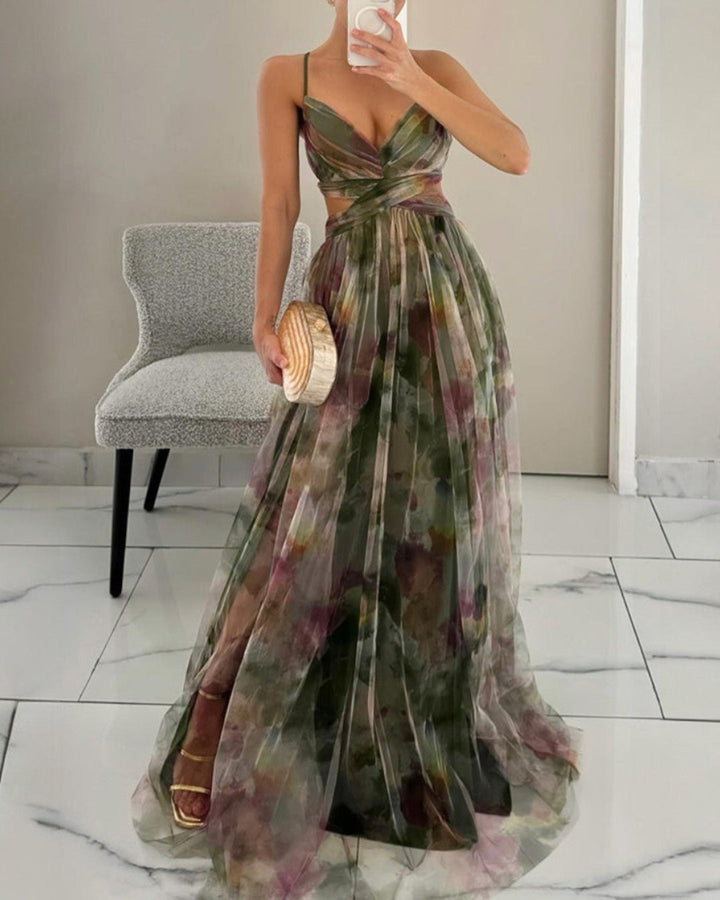 Elegant Floral Fall Wedding Guest Dress for Women with High Waisted Wedding Guest Style