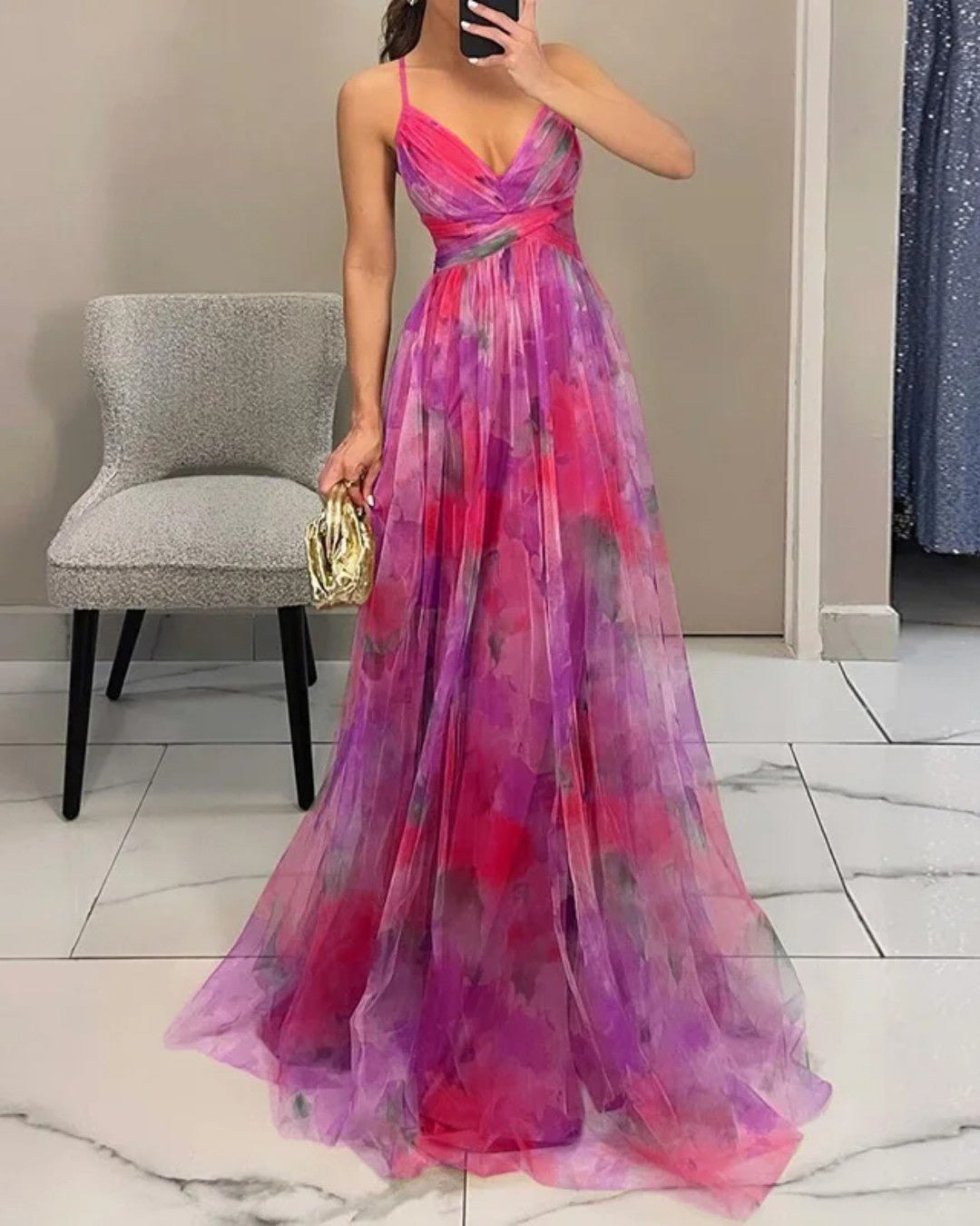 Elegant Floral Fall Wedding Guest Dress for Women with High Waisted Wedding Guest Style