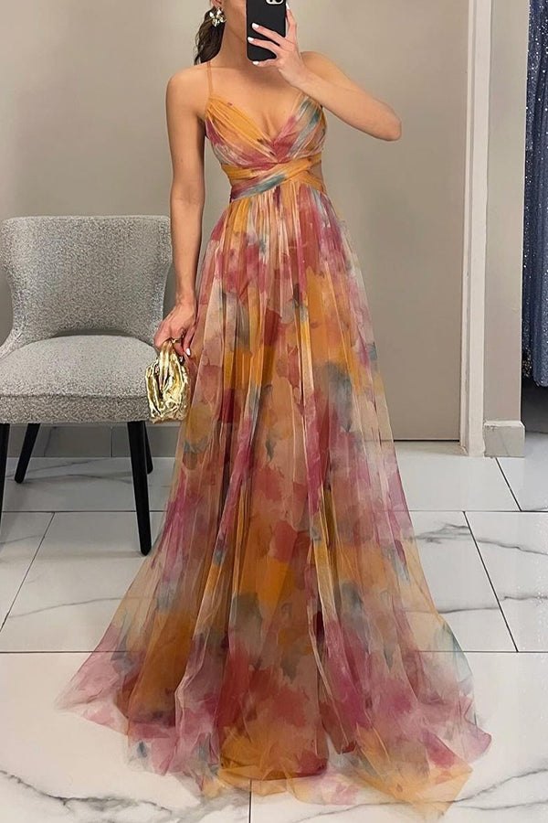 Elegant Floral Formal Dress for Women with Soft Drape Formal Style