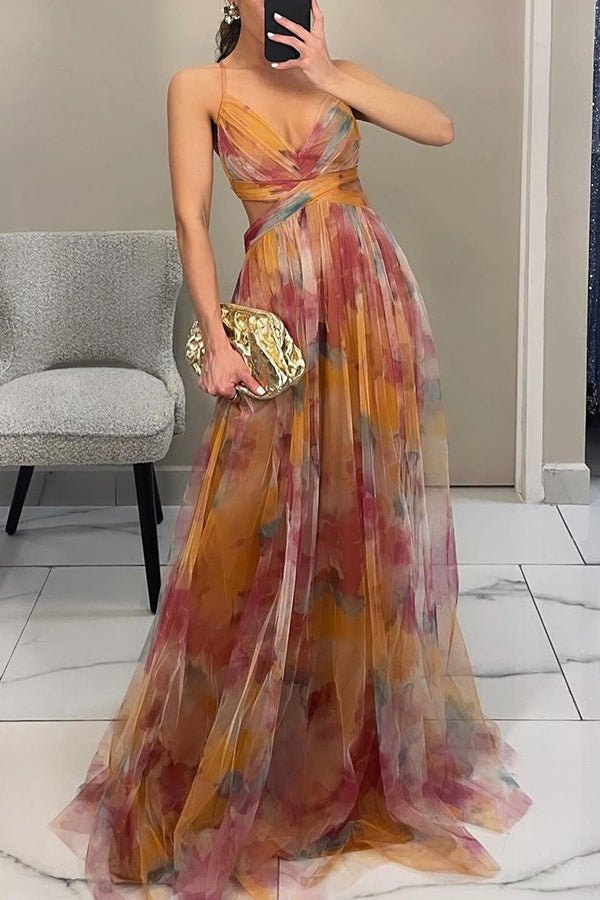 Elegant Floral Formal Dress for Women with Soft Drape Formal Style