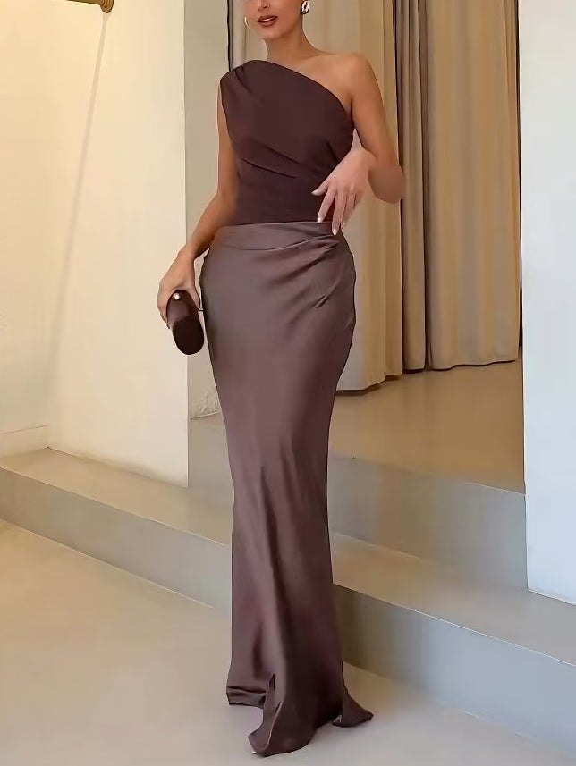 Elegant Knit Fall Wedding Guest Dress for Women with Pleated Wedding Guest Style 2