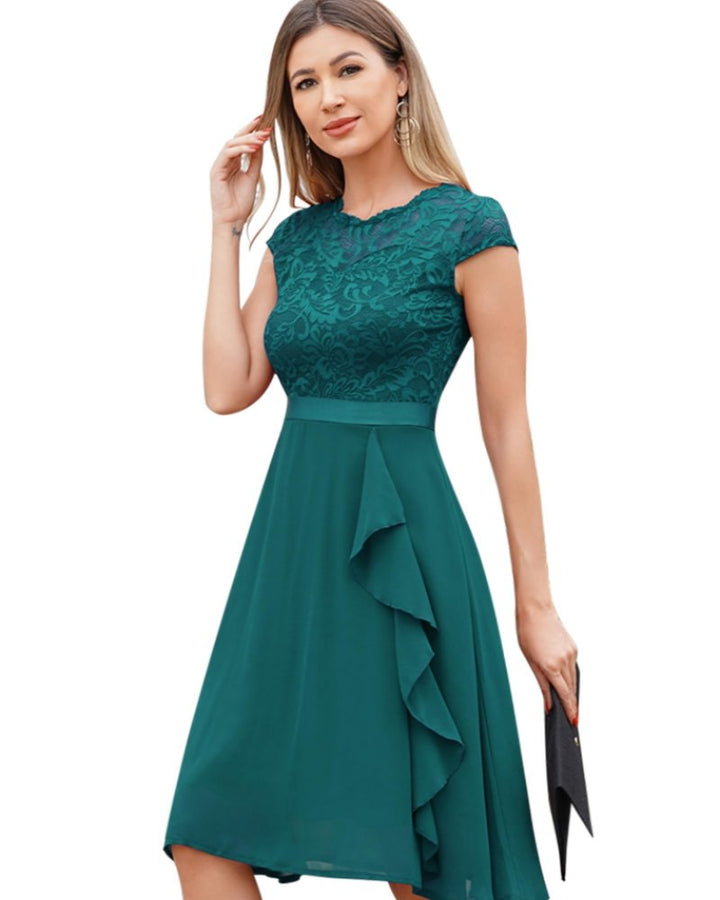 Elegant Lace Cocktail Dress for Women with Zip Front Cocktail Style