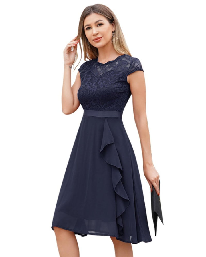 Elegant Lace Cocktail Dress for Women with Zip Front Cocktail Style