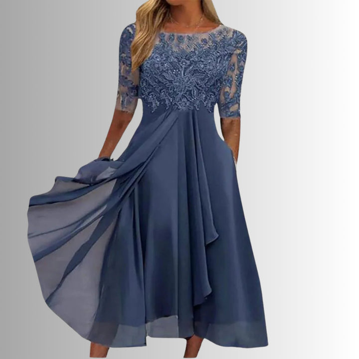 Elegant Lace Fall Wedding Guest Dress for Women with Classic Cut Wedding Guest Style