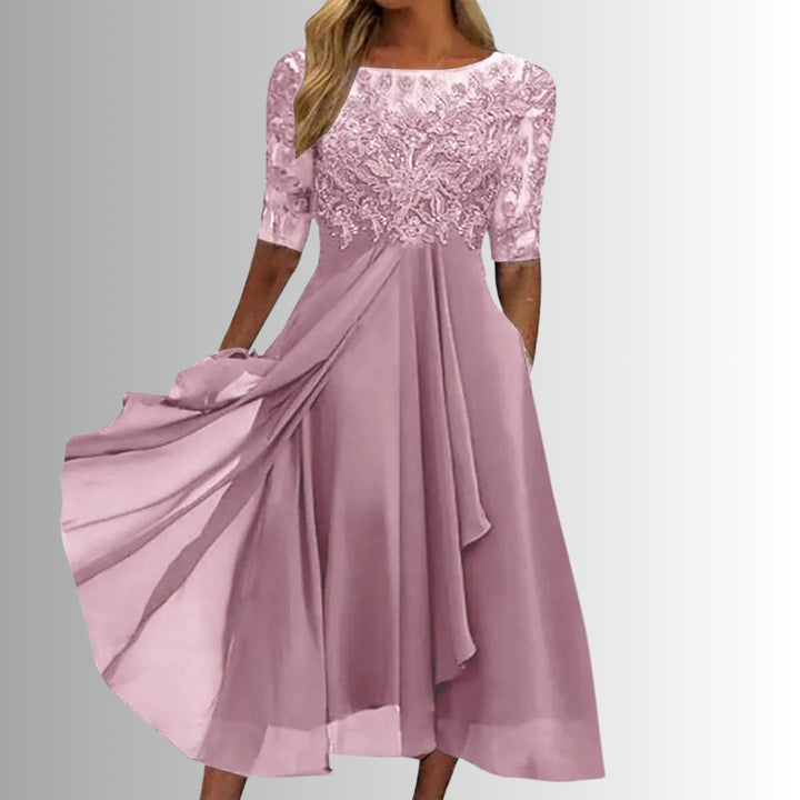 Elegant Lace Fall Wedding Guest Dress for Women with Classic Cut Wedding Guest Style