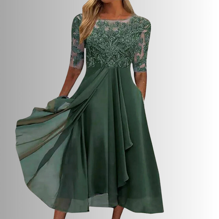 Elegant Lace Fall Wedding Guest Dress for Women with Classic Cut Wedding Guest Style