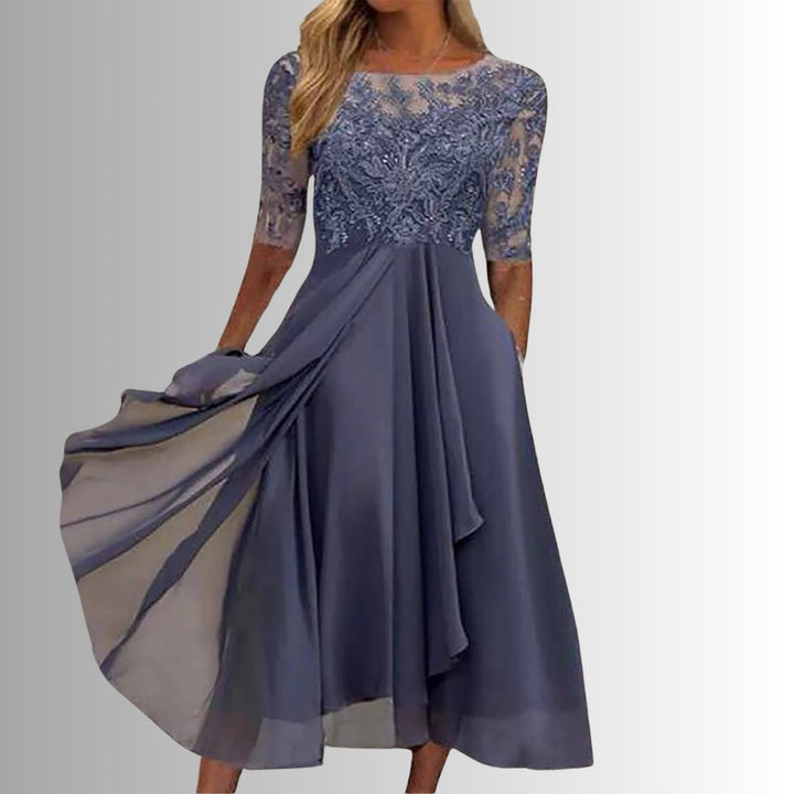Elegant Lace Fall Wedding Guest Dress for Women with Classic Cut Wedding Guest Style