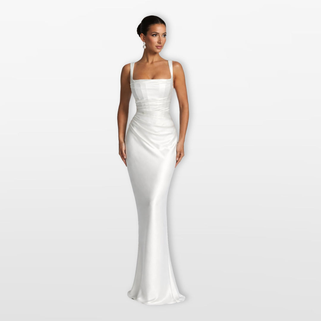 Elegant Satin Formal Dress for Women with Soft Drape Formal Style