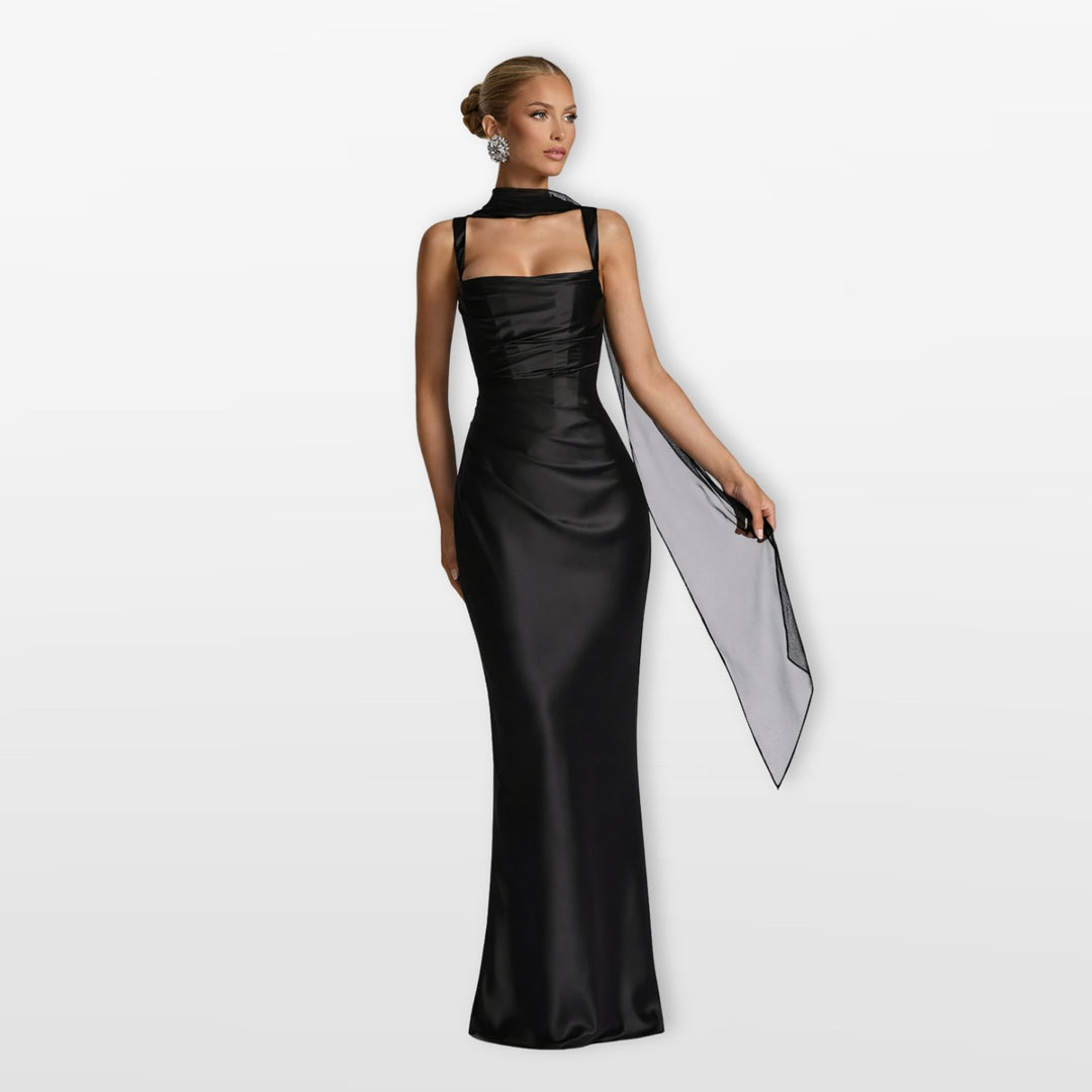 Elegant Satin Formal Dress for Women with Soft Drape Formal Style