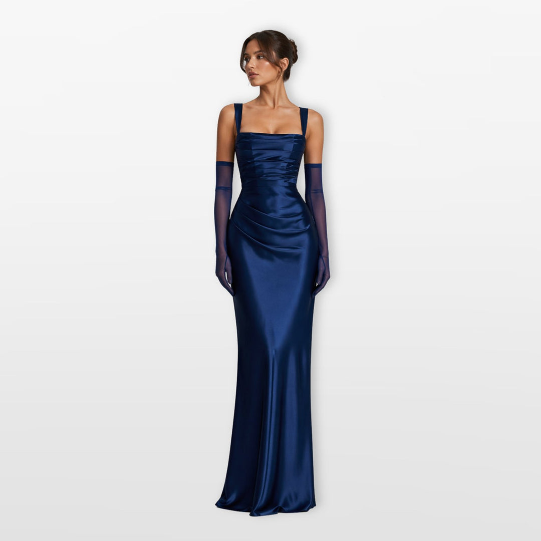 Elegant Satin Formal Dress for Women with Soft Drape Formal Style