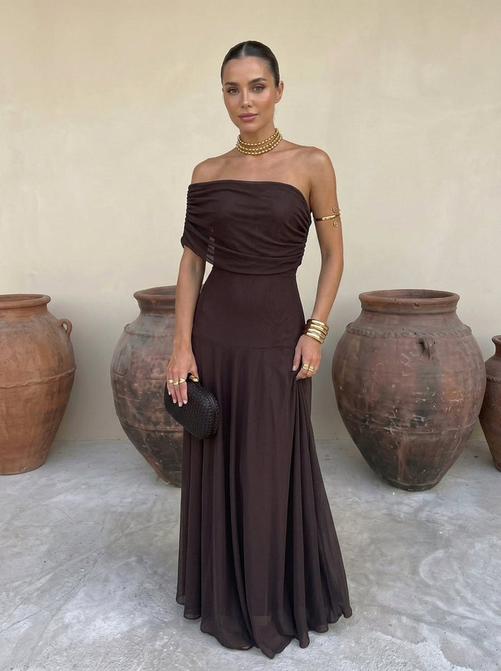 Elegant Tulle Fall Wedding Guest Dress for Women with Belted Waist Wedding Guest Style