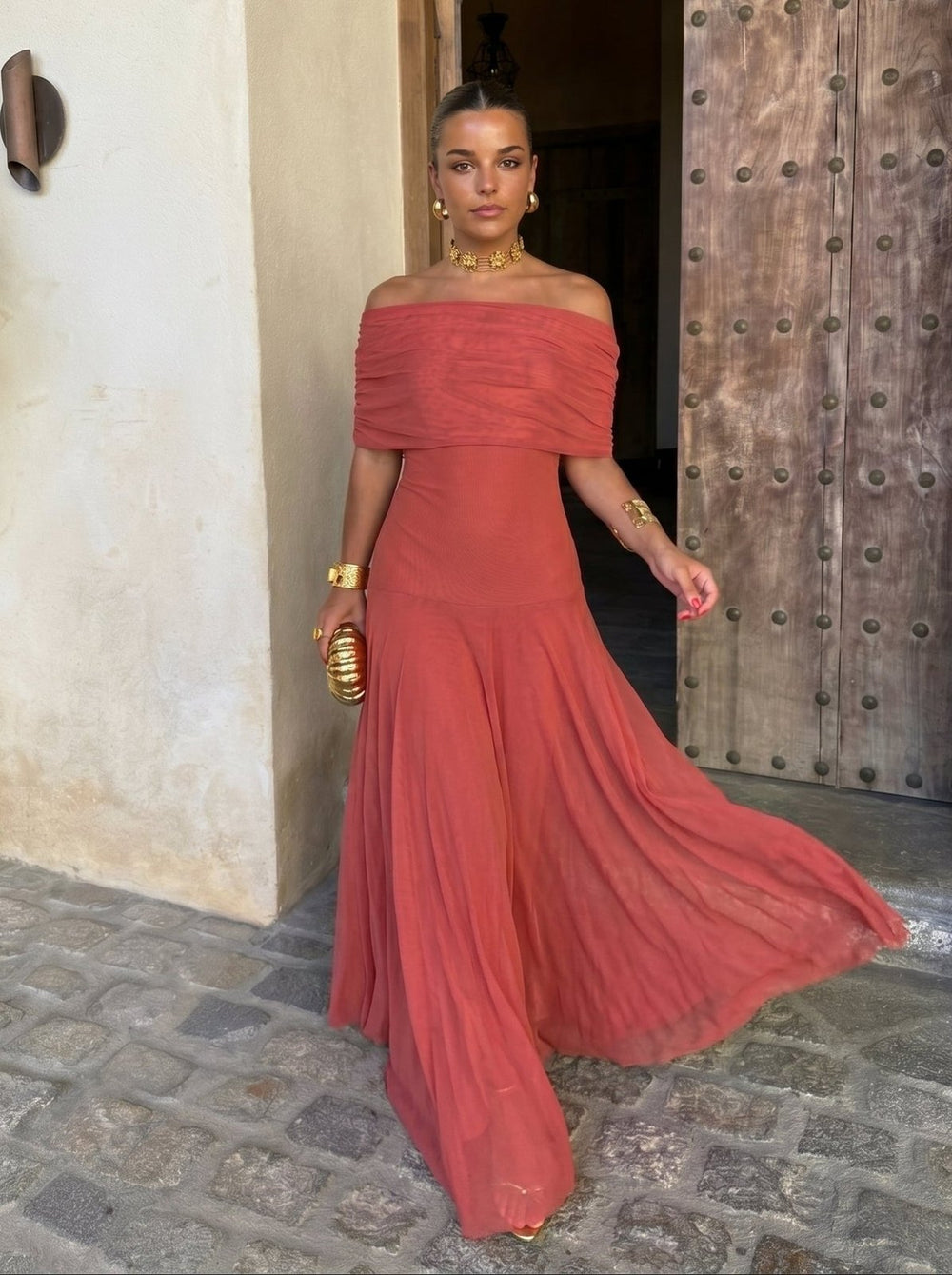 Elegant Tulle Fall Wedding Guest Dress for Women with Belted Waist Wedding Guest Style