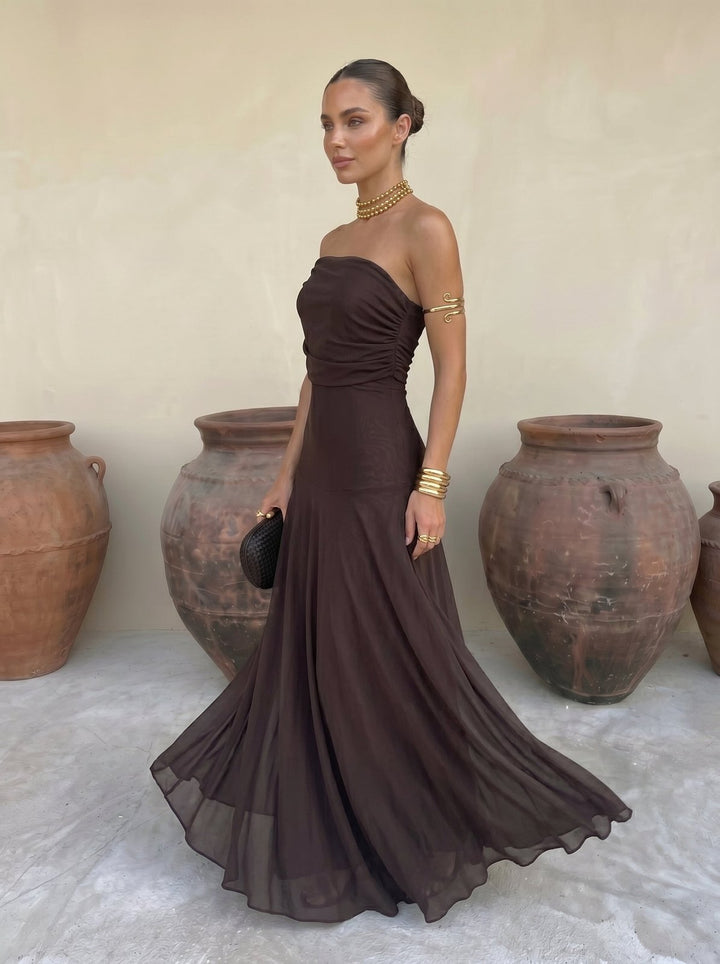 Elegant Tulle Fall Wedding Guest Dress for Women with Belted Waist Wedding Guest Style