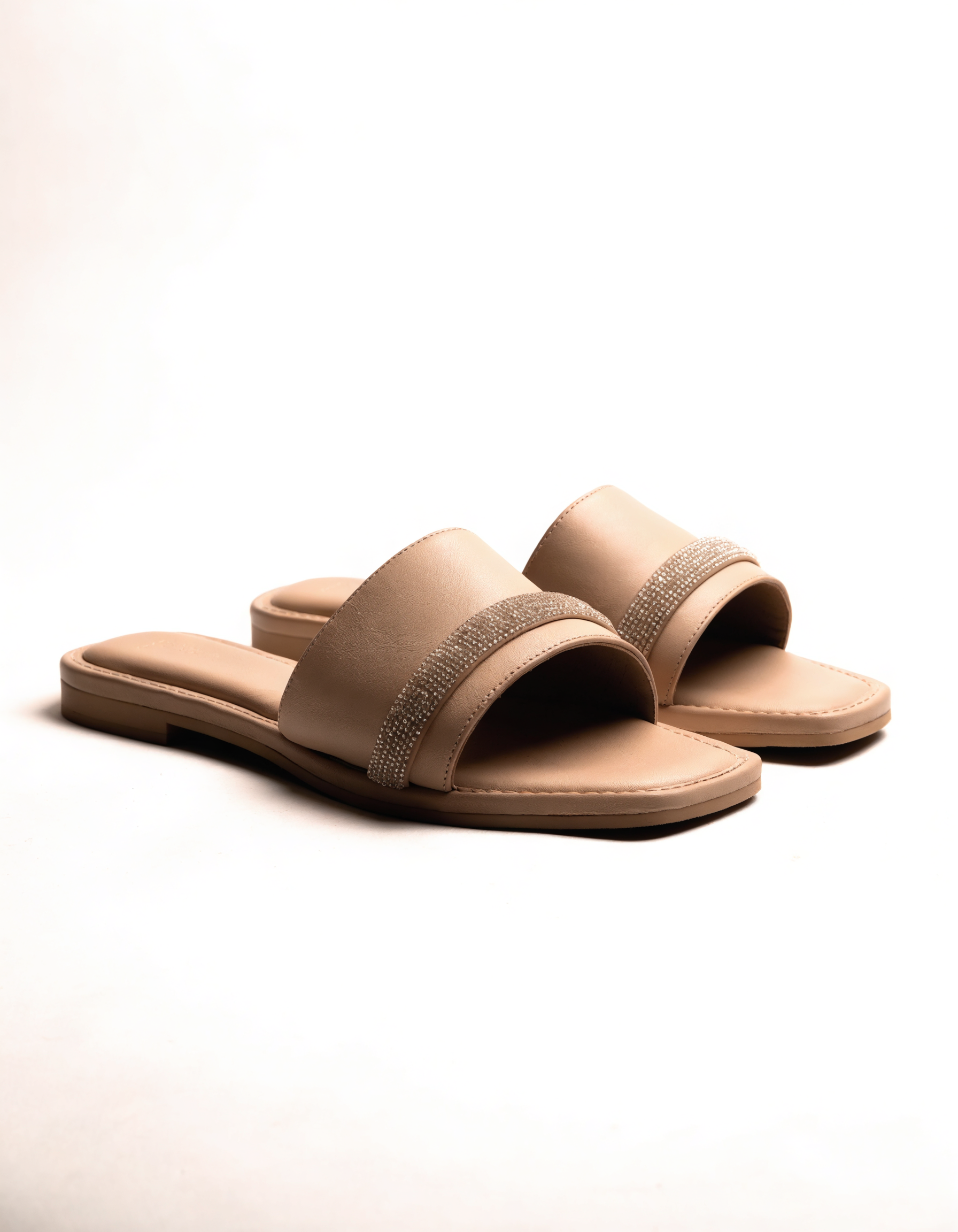 Bijou Embellished Slide - Nude
